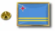 akachafactory Pine PineS Badge Pin-apos;s Metal With Aruba Flag Butterfly Pinch