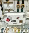 Michael Kors Jeanie Small Women Embellished Trunk Crossbody Bag Optic White