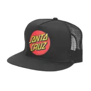 Santa Cruz "Classic Dot" Trucker Snapback Hat (Black) Men's 5-Panel Skate Cap