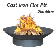 Fire Pit Cast Iron Patio Heater 66cm Open Vintage Fireplace Firepit Plant Bowl O