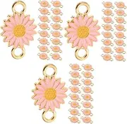 SEWACC 3sets Jewelry Findings Charms Bracelet Making Pendant Jewelry Making Charm Flower Shape Pendants 20pcs*3