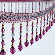 Tassel Fringe Trim, Fringe Trim Braided Hanging Beads Ribbon Trimming Tablecloth DIY Costume Crafts 1 Meters(Purple)