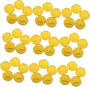 Vaguelly 100pcs Coin Plastic Lucky Coins Clovers Challenge Coin Luck 3-Leaf Coin Leprechaun Coins Plastic Coin Luck Coins 3-Leaf Coins Plastic Pirate Coin Toy Four Leaf Pocket