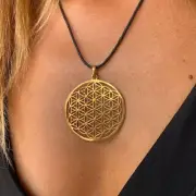 Flower Of Life Necklace X Large Sacred Geometry Brass Pendant