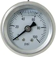 JM1018 1/8" NPT Liquid Filled Fuel Pressure Gauge (0-100 psi)