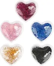 OHPHCALL Pcs Glitter Heart Shape Gel Eye Pads Cold Hot Eye Patches for Puffy Relief Reusable under Gel Pads for Care
