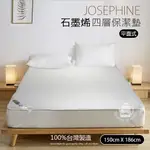 【JOSEPHINE約瑟芬】MIT台灣製 石墨烯四層超薄保潔墊/平面式(150X186CM) 8468