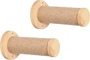 Cat Climbing Shelves, Wooden Wall-Mounted Cats Shelf, Kitten Climbing with Stable Scratching Post Ladder, Indoor Furniture for Large, Small Pets 8.66x4.72x2.76 Inch