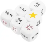 HOOTNEE 6pcs Vietnamese Drinking Game Dices Fun Party Dices for Adults Lightweight Cube Props for Bars Ktv and Game Nights Create Joyful Atmosphere at Gatherings