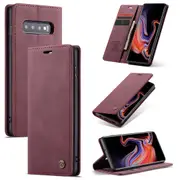 CaseMe Samsung Galaxy S10 Plus Classic Folio Case Cover S10+ G975 Skin [Wine]