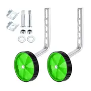 Bike Training Wheels, 1 Pair Bicycle Training Wheel with Mounted Kit, Green
