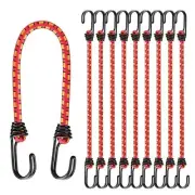 10 Pcs Assortment Bungee Cords with Hooks In Jar for Yard Cargo Camping