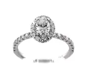 1.26 CT Natural Diamond Halo Vintage Engagement Ring VS2/G 14K White Gold