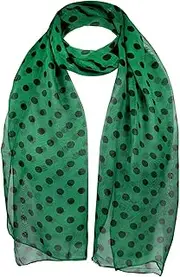Basic Sense Retro Polka Dot Scarf Soft Neck Chiffon Lightweight Women Ladies Classic Scarves Wrap