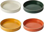 Odense Ceramic Pasta Bowls (Set of 4) - for Pasta & Salad - Multi-bowls with Widepasta & Deep Round, Modern & Minimal Design, Stackable - Microwave & Dishwasher Safe (Multi Color)