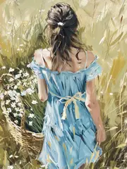 [Namly Design] Canvas - Girl in Blue Dress