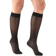 Compression Knee High Sheer Stockings for Women Truform 15-20 mmHg Black