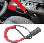 Eidoct Steering Wheel Lock Seat Belt Lock Universal Anti Theft Car Device Car Lock with 2 Keys for Car Security Fit Most Vehicles Truck SUV Van(Red)