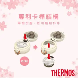 【THERMOS 膳魔師】奇奇蒂蒂櫻花篇不鏽鋼超輕量彈蓋真空保溫杯500ml(JNL-502CAD-CBPW)