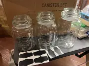 Glass Canister Set Of 3 - Brand NEW!!