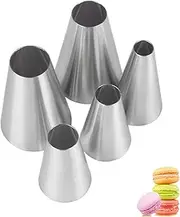 Aibakrs Large Round Piping Nozzles,Piping Nozzle Set for Macarons,Round Frosting Tips Cream Icing Nozzles Cupcakes Cookies Cake Baking Supplies,5 Pcs