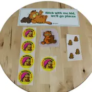 Vintage Garfield Stickers LOT Cat Pooky Bear Puffy Bumper Sticker 1980s