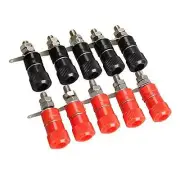 10 PCS 4mm Banana socket Binding Post Nut Banana plug jack connector Red + Black
