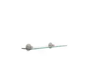 Franklin Brass Jamestown 24-Inch Glass Bathroom Display Shelf, Satin Nickel, 90
