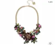 $168 Betsey Johnson Surreal Forest Flower Statement Frontal Necklace BT9a