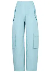 Paris Georgia Elevated Poplin Cargo Trousers - Blue - S (UK8-10 / S) S (UK8-10 / S)
