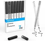 REALIKE Black Pens for Cricut Maker 3/Maker/Explore 3/Air 2/Air Calligraphy Glitter Gel 7 pens Variety tips size 0.4 Fine Point Tip1.0 2.0 2.5 drawing