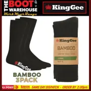 King Gee "K09230" Men's 72% Bamboo Work Socks Black - 3 PACK - KingGee AUS MADE