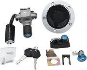 Ignition Key Switches for KWSAKI Z125 PRO KRT 2017-2019 Motorcycle Ignition Switch Kit Assembly Fuel Gas Cap Tank Cover with 2 Keys Ignition Barrel Key Switch