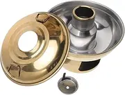 SUPVOX Stainless Steel Portable Hot Pot for Cooking Fondue Pot with Double Ear Handles for Camping and Home Use
