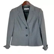 Kasper Womens 2 Button Suit Jacket Grey Size 6P