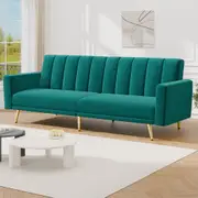 ALFORDSON Sofa Bed 3 Seater Lounge Couch Velvet Green