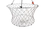 Fishteck XL 75cm Crab Net Basket w/ Mesh Base Fishing Container Storage Black