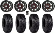 KS135 Grenade 15" Wheels Black 30" Intersect Tires Polaris Ranger XP 9/1K