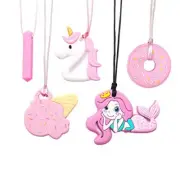 Chew Necklaces for Sensory Kids 5 PCS Chewy Necklace Sensory Girls with Auti