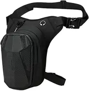 [Generic] Drop Leg Bag Motorcycle Waist Pack Pouch Riding Thigh Tactical Bag with Hard Shell for Men