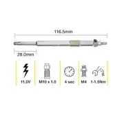 Tridon Glow Plug for BMW 3 Series E46 1.9L 4cyl 87kW M43 B19 (194E1) 1999-2001