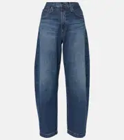 [AG Jeans] AG Jeans High-rise barrel-leg jeans 29 blue