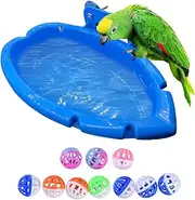 Interesty Parrot Bath Tub Bowl Basin Parrot Cage Hanging Bird Bath Tub Bathing Supplies Feeder Bird Cage Accessories