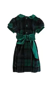 [Jesurum] Infants' Plaid Velvet Dress