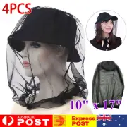 4PCS Mosquito Fly Head Net Mesh Hat Bee Bug Mozzie Protector Outdoor Fishing AU