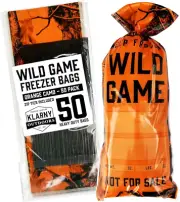 Wild Game Freezer Bags for Ground Meat or Venison 1.5 LB Blaze Orange Hunting Me