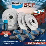 F + R BCP Slotted Brake Rotors Bendix Pads for Nissan Pathfinder R51 16 Wheels