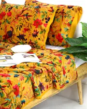 Velvet Frida Kantha Quilt Cotton Quilt Patchwork Quilt Handamade Red Velvet Quilt Floral Quilt Comforter Bedspread Blanket Bedcover Indian - 016