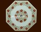3'x3' Marble Dining Table Top Side Table semi Precious Inlay For thanksgiving
