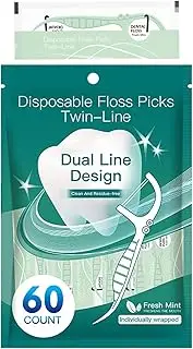 Flossers For Adults | Portable Double Thread Floss Sticks | Double Thread Floss Sticks | Easy Grip Tooth Cleaning Tool, Durable Care Accessory, Flavor Picks For Travel Hygiene